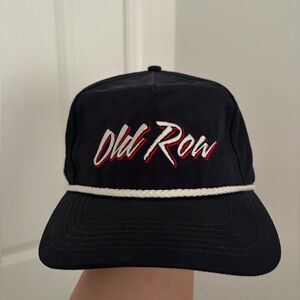 Old Row Black Cap with White Rope Detail